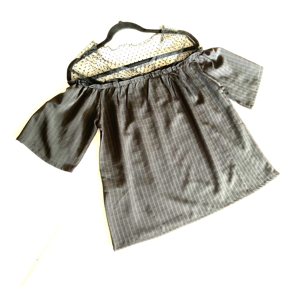NWT Black Dot Lace Top